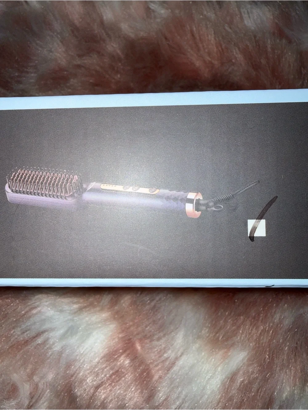 Hair Straightener Brush in Black -